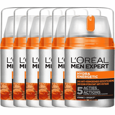 Afbeelding van L&#039;Oreal Men Expert Hydra Energetic 24h Gezichtscreme Voordeelverpakking 6x50ml