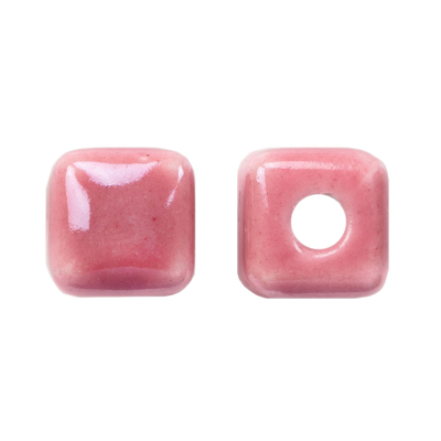 Image de Perles en Céramique Cube (6 x 6.5 mm) Antique Pink (10 pièces)