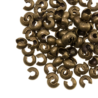 Image de Caches Perles à Écraser (4 mm) Bronze (25 pièces)