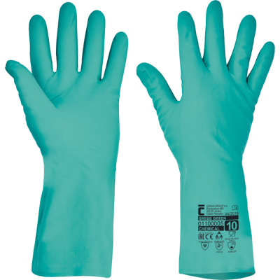 Afbeelding van Werkhandschoen chemisch nitril gecoat, 10/XL, CERVA, Groen Geschikt voor Veehouderij