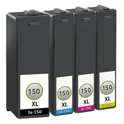 Afbeelding van Geschikt Lexmark Pro 715 inkt cartridge Black, Cyan, Magenta, Yellow 150 Xl Set (inktcartridges) Alleeninkt