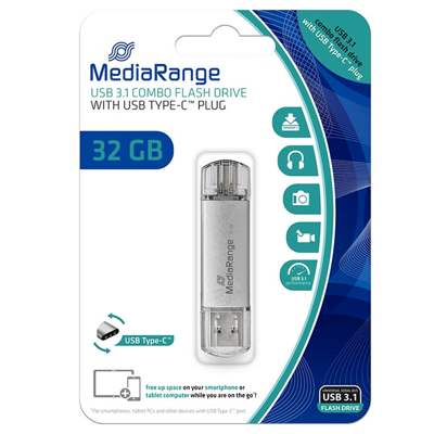 Afbeelding van MediaRange USB 3.1 32GB &amp; type C aansluiting