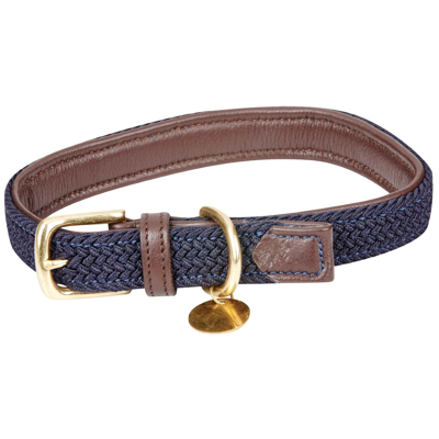 Abbildung von Weatherbeeta Hundehalsband Leder Brown/navy XL