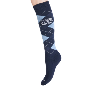 Abbildung von StappHorse Socken Checkered Marine Blau Jeans Lurex 35 38