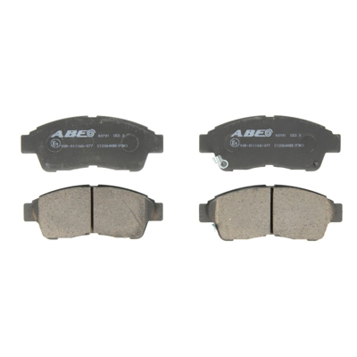 Abbildung von ABE C12064ABE Bremsbelagsatz Vorderachse mit akustischer Verschleißwarnung TOYOTA: Corolla IX Schrägheck, Celica VI Coupe, VIII Liftback