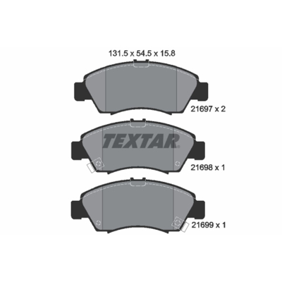 Imagem de TEXTAR 2169701 Jogo de pastilhas para travão disco com avisador sonoro desgaste HONDA: Jazz 2, CIVIC 7 Hatchback, 6 Stufenheck