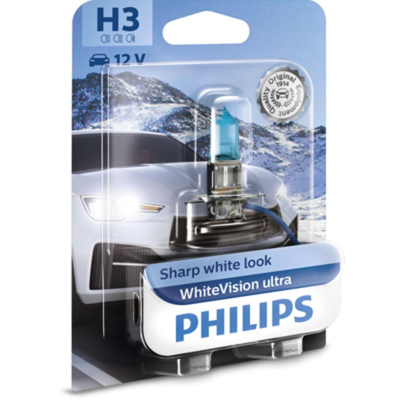 Afbeelding van Philips H3 Halogeen lamp 12V PK22s WhiteVision Ultra