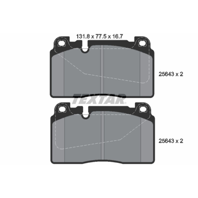 Abbildung von TEXTAR 2564301 Bremsbelagsatz für Verschleißwarnanzeiger vorbereitet AUDI: A6 C7 Avant, Q5, Saloon, PORSCHE: Macan