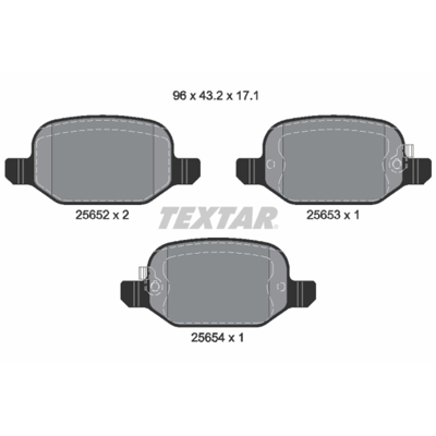 Afbeelding van TEXTAR 2565201 Remblokkenset Met akoestische slijtagewaarschuwing FIAT: 500L