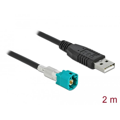 Afbeelding van Delock Kabel HSD Z mannelijk naar USB 2.0 Type A 2 m Deloc