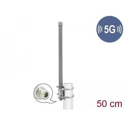 Afbeelding van Delock 5G 3,3 3,8 GHz Antenne N Socket 8 dBi 50 cm omnidirectioneel
