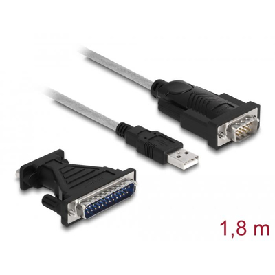 Afbeelding van Delock Adapter USB 2.0 Typ A zu 1 x Seriell RS 232 D Sub 9 +