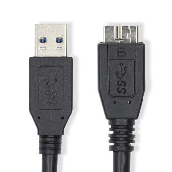 Afbeelding van USB A naar Micro kabel 2 meter 3.0 (100% koper, Blauw)