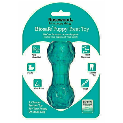 Afbeelding van Biosafe Puppy Snack Dumbell Blauw