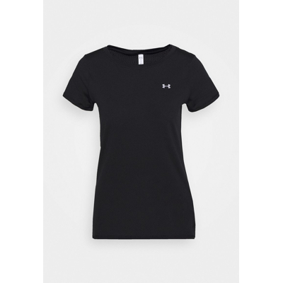 Abbildung von Under Armour Heatgear T Shirt Damen Schwarz, Silber, Größe XL