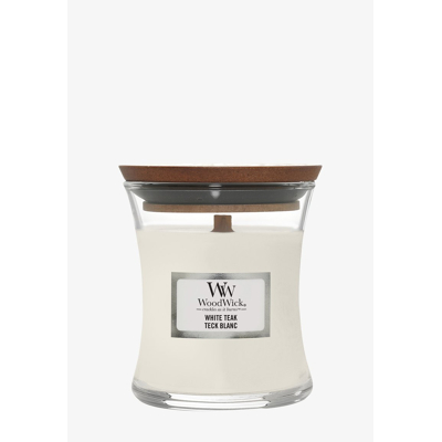 Abbildung von Woodwick Medium Hourglass JAR White TEAK Duftkerze, Größe: 275 g,