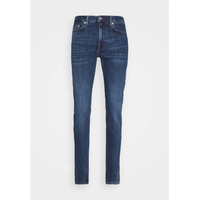 Afbeelding van Tommy Hilfiger jeans heren 5 pocket model slim fit donkerblauw effen 34/36