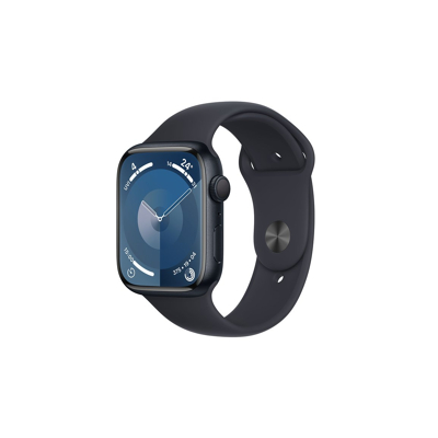 Abbildung von Apple Watch Series 9 45mm Schwarz (Schwarzes Silikon Armband M/L)