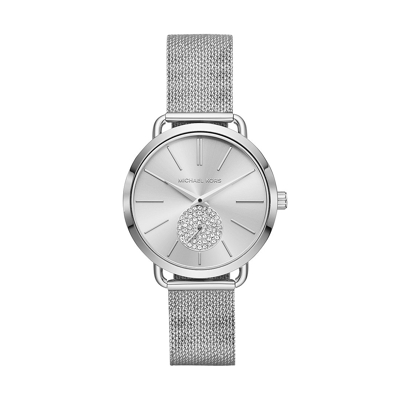 Abbildung von Michael Kors Portia Uhr silvercoloured, Damen, Größe: One Size, Silver coloured