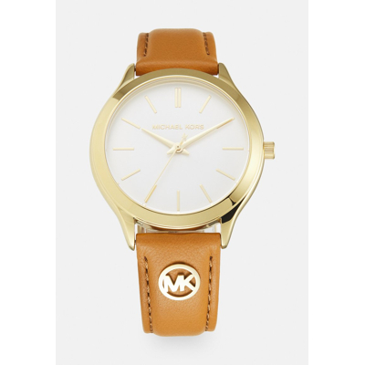 Afbeelding van Michael Kors SLIM Runway Watch Horloge, Dames, Maat: One Size, Brown