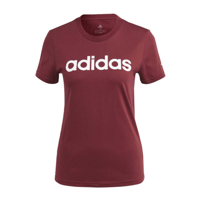 Afbeelding van adidas Sportswear W LIN T Tshirt print, Dames, Maat: XS, Shadow red/white