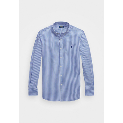 Afbeelding van Ralph Lauren heren Slim fit overhemd met streepprint en logoborduring in de kleur Blauw, maat: L