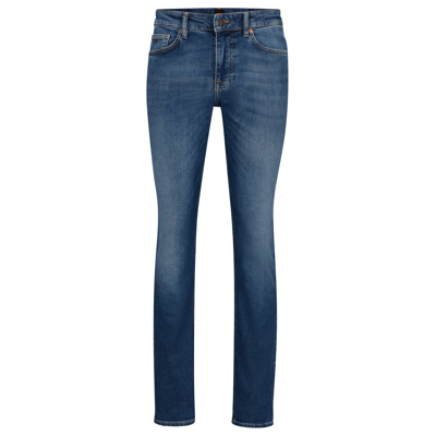 Afbeelding van Hugo Boss Jeans Heren Broek 5 pocket model normale fit blauw effen