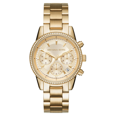 Afbeelding van Michael Kors MK6356 Ritz horloge Goudkleur