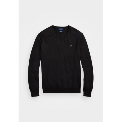 Afbeelding van Polo Ralph Lauren trui Heren V hals zwart slim fit effen