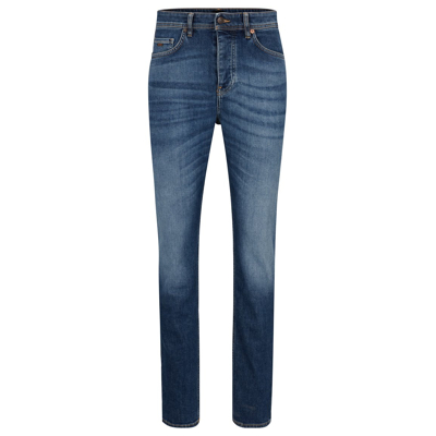 Afbeelding van Hugo Boss Jeans Heren Broek 5 pocket model slim fit blauw effen