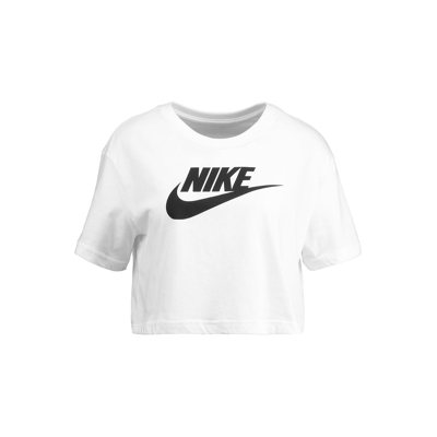 Abbildung von Nike Sportswear Essential Crop T Shirt Damen Weiß, Schwarz, Größe L