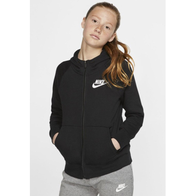 Abbildung von Nike Sportswear Club Fleece Sweatjacke Mädchen Schwarz, Weiß, Größe XS