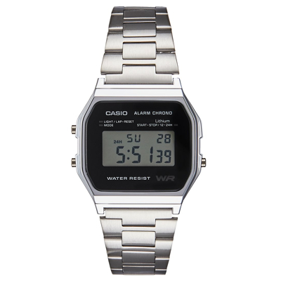 Afbeelding van Casio heren Horloge Retro A158WEA 1EF in de kleur Zilver