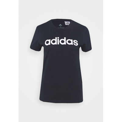 Abbildung von adidas Linear T Shirt Damen Dunkelblau, Weiß, Größe S