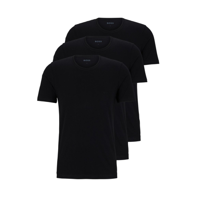 Afbeelding van Hugo Boss t shirt zwart katoen 3 pack classic fit S