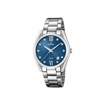 Afbeelding van Festina F16790/C Horloge Boyfriend staal zilverkleurig blauw 36,8 mm