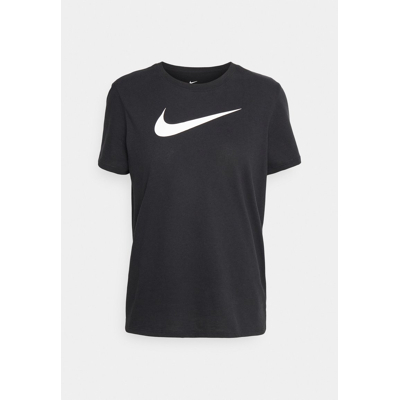 Abbildung von Nike Dri Fit Swoosh T Shirt Damen Schwarz, Weiß, Größe S