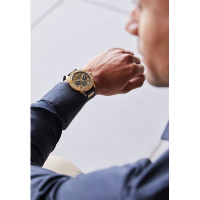 Obrázok používateľa Guess MENS Sport Chronografické hodinky, Pánsky, Veľkosť: One Size, Black/gold