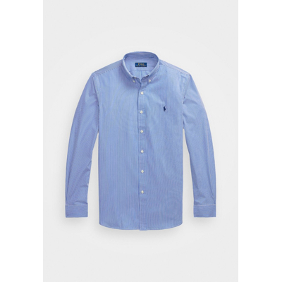 Afbeelding van Ralph Lauren heren Slim fit overhemd met streepprint en logoborduring in de kleur Blauw, maat: XL