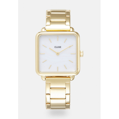 Afbeelding van CLUSE La Tétragone Gold/White Pearl CL60026S horloge GoudkleurParelmoer