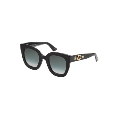 Afbeelding van Gucci GG0208S 001 Dames Zonnebril Zwart Grijs Verloop Sunglasses