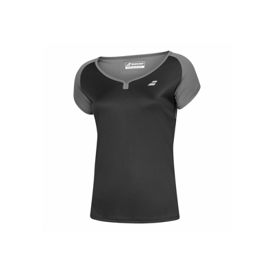 Abbildung von Babolat PLAY Capsleeve Tshirt basic, Damen, Größe: XL, Schwarz grau
