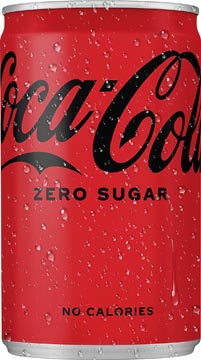 Afbeelding van Coca Cola Zero frisdrank, mini blik van 15 cl, pak 24 stuks frisdrank