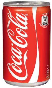 Afbeelding van Coca Cola frisdrank, mini blik van 15 cl, pak 24 stuks frisdrank