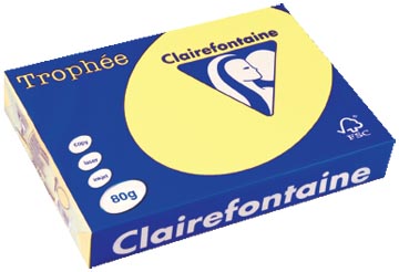 Afbeelding van Clairefontaine Trophée gekleurd papier, A4, 80 g, 500 vel, citroengeel papier