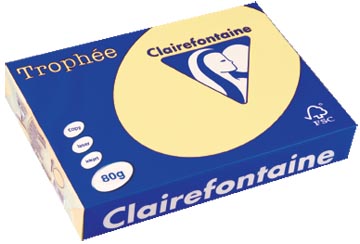 Afbeelding van Clairefontaine Trophée gekleurd papier, A4, 80 g, 500 vel, kanariegeel papier