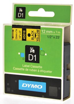 Afbeelding van Dymo Labelmanager tape 12mmx7m black on yellow S0720580