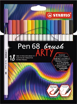 Afbeelding van Brushstift STABILO Pen 568/18 Arty assorti etui à 18 stuks