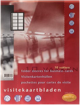 Afbeelding van Multo Geperforeerde Showtas Voor Visitekaarten Ft A4, 10 Vakken, Pak Van Stuks Showtassen