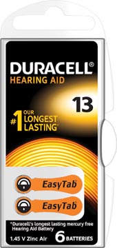 Afbeelding van Duracell hoortoestelbatterijen DA13, blister van 6 stuks batterijen